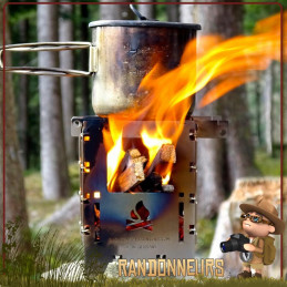 Réchaud randonnée à bois Bushbox LF Bushcraft Essentials multi combustibles (470 g) ultra compact et léger