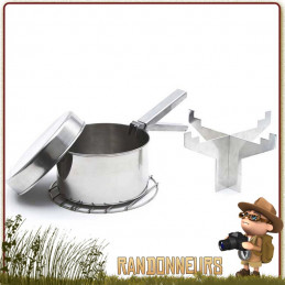 Set Cuisson SMALL Kelly Kettle acier inox pour bouilloire réchaud bois trekker Kelly Kettle, pot, poêle, grill