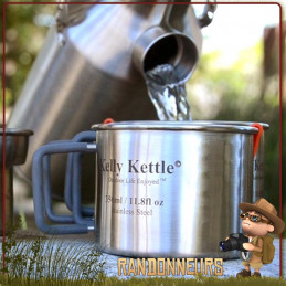 Bouilloire Bushcraft, Scout Kettle acier inoxydable de 1.2 Litres KellyKettle pour bouillir de l'eau au feu de bois