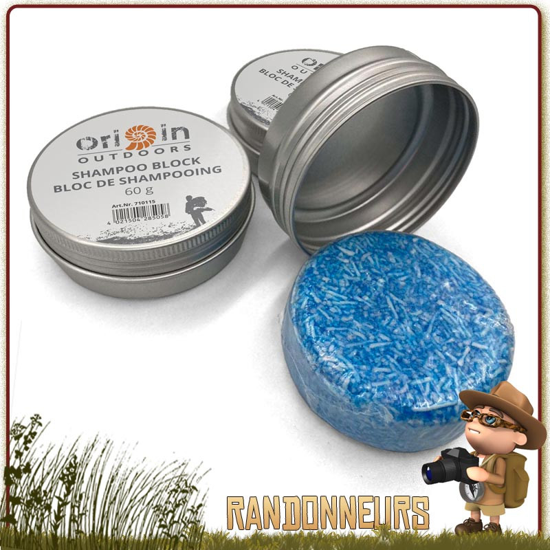 Shampoing Solide Concentré Origin Outdoor pour le voyage en boite étanche Shampoing Solide Concentré Origin Outdoor pour le voyage en boite étanche