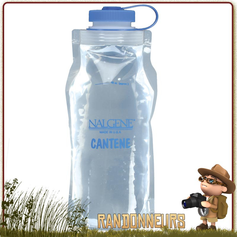 Gourde Souple Nalgene Cantene Pliable 1 Litre sans BPA, ultra légère, adaptée à la randonnée ultra light