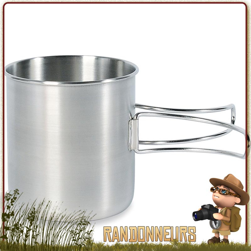Tasse Acier Inoxydable 60 cl Tatonka graduée, anses repliables pour feu de camp compatible gourde Nalgene de 1 Litre Tasse Acier Inoxydable 60 cl Tatonka graduée, anses repliables pour feu de camp compatible gourde Nalgene de 1 Litre