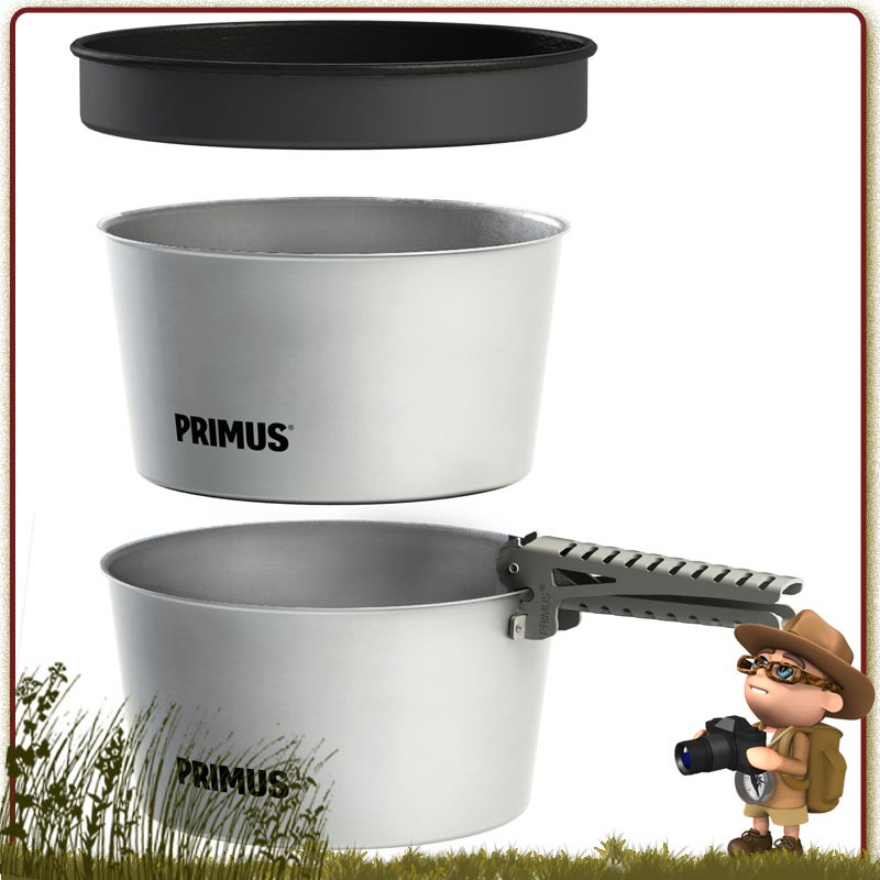 Popote Primus Essential 130 cl aluminium complète de 4 pièces 1 à 3 campeurs randonnée et bivouac léger