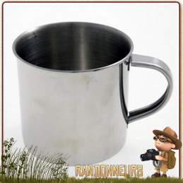 quart inox de camping cao avec anses fixes. Tasse inox résistante au feu de bois bushcraft