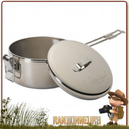 Casserole  bushcraft inox MSR Alpine Stowaway 110 cl. Ultra Résistante poignées à charnières avec fermeture robuste