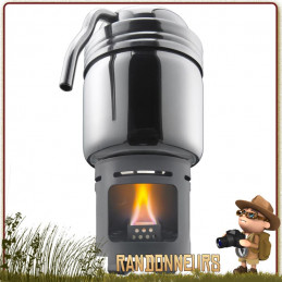 Set Cafetière Randonnée avec réchaud Esbit cafetière tout inox et d'un réchaud essence solide campement bushcraft léger