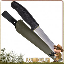 Poignard bushcraft survie Mora ALL ROUND 748MG Inox Lame en acier Carbone 14.8 cm, manche gomme noir