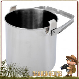 Billy Can relags pot en inox avec poignée de suspension autant pour le transport que la cuisson sur un feu de camp