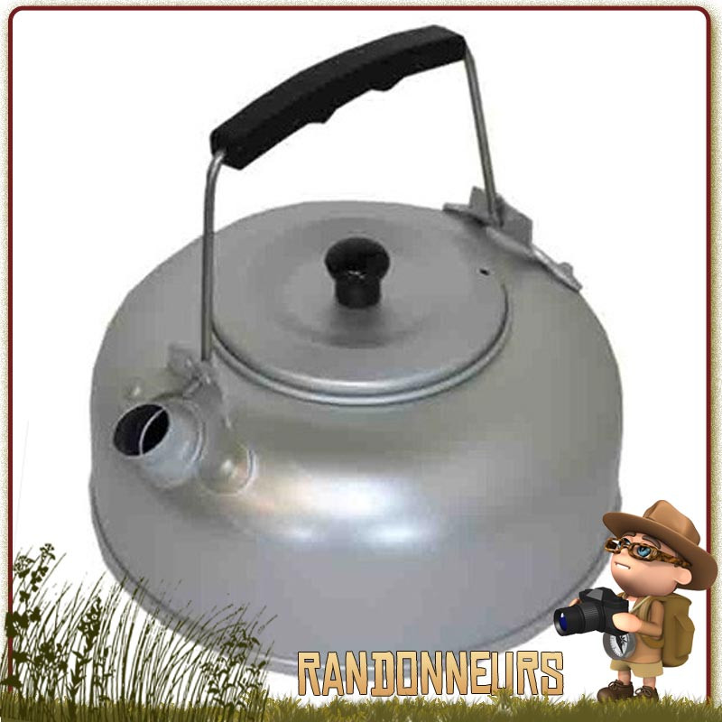 Bouilloire de randonnée et de camping avec poignée repliable, en aluminium anodisé ultra légère highlander